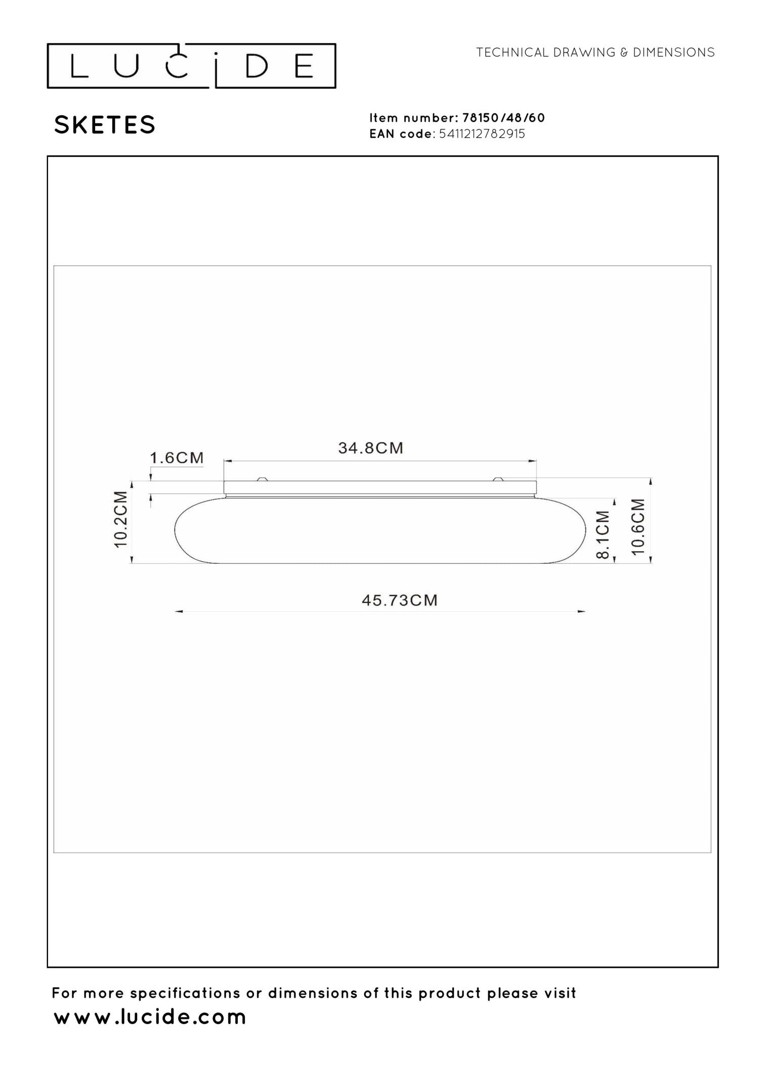 SKETES - Plafonnière - Ø 45,7 cm - LED Dimb. - CCT - 1x24W 2700K/4000K - Transparant