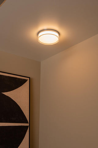 PLANO - Plafonnière Badkamer - Ø 23 cm - LED Dimb. - CCT - 1x11W 2700K/4000K - IP44 - Opaal