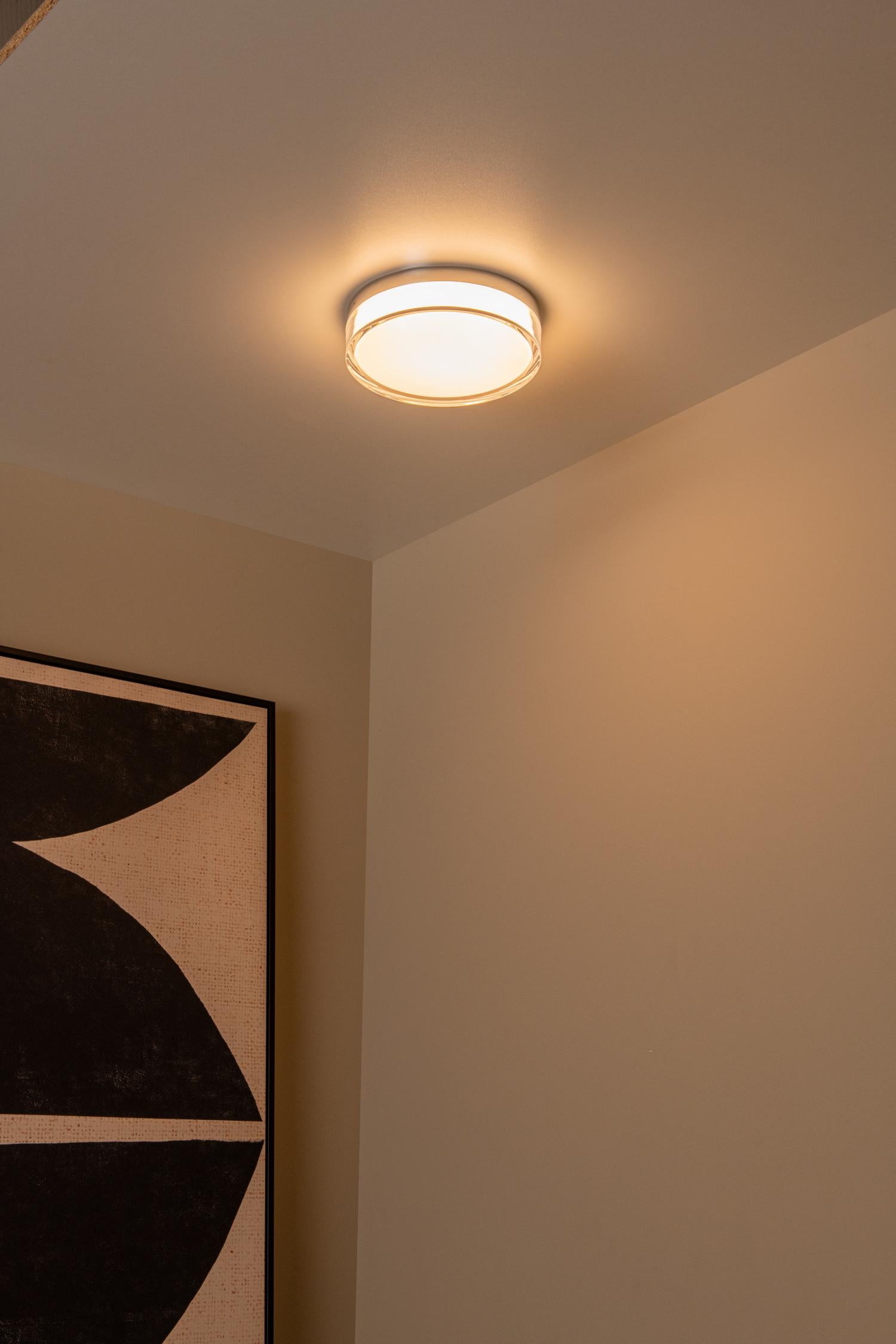 PLANO - Plafonnière Badkamer - Ø 23 cm - LED Dimb. - CCT - 1x11W 2700K/4000K - IP44 - Opaal