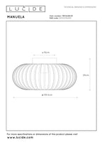 MANUELA - Plafonnière - Ø 39,5 cm - 1xE27 - Wit
