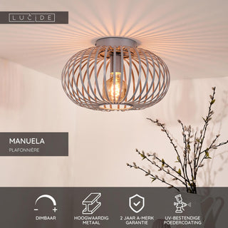 MANUELA - Plafonnier - Ø 39,5 cm - 1xE27 - Gris