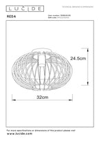 REDA - Plafonnier - Ø 32 cm - 1xE27 - Noir