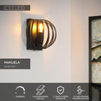 MANUELA - Wandlamp - 1xE14 - Zwart