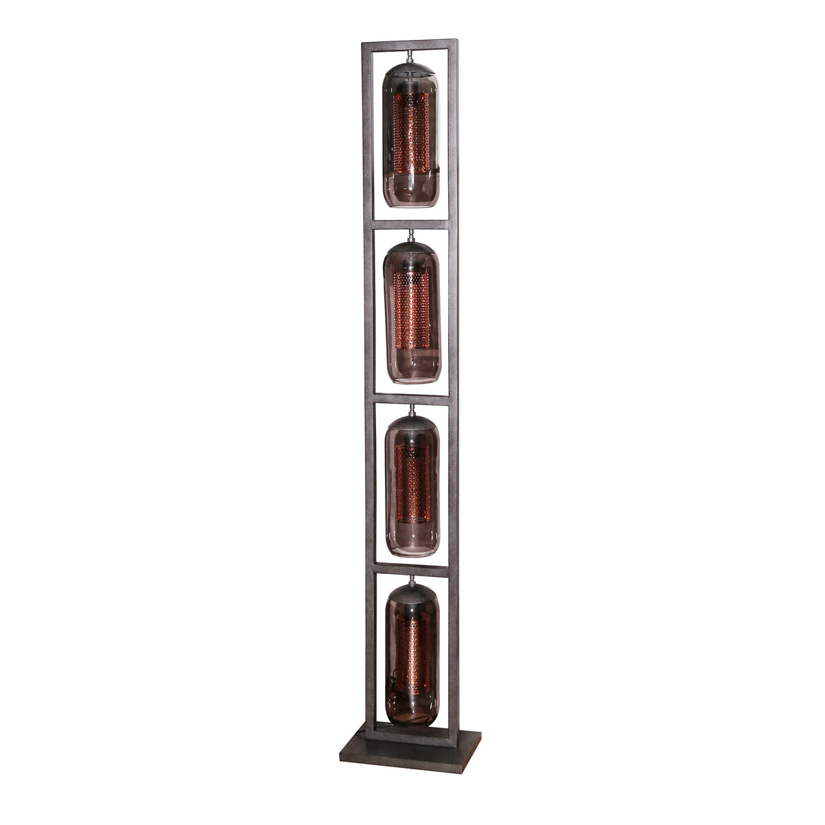 Lampadaire Smoke Mesh noir artic - 4 lumières, hauteur 190 cm