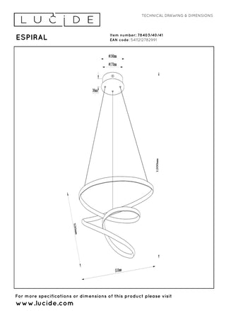 ESPIRAL - Hanglamp - LED Dimb. - CCT - 1x40W 2700K/4000K - Taupe | Essential