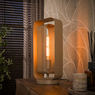 Table lamp Mesh Rotate beige - 1-light, 41 cm high