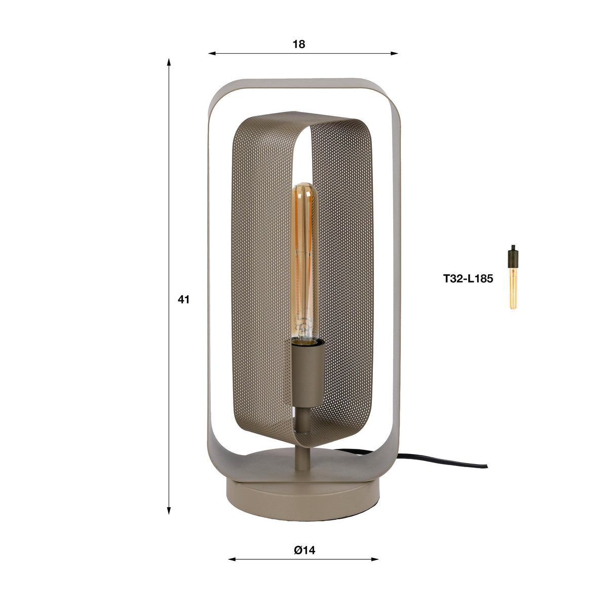 Table lamp Mesh Rotate beige - 1-light, 41 cm high