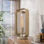 Table lamp Mesh Rotate beige - 1-light, 41 cm high