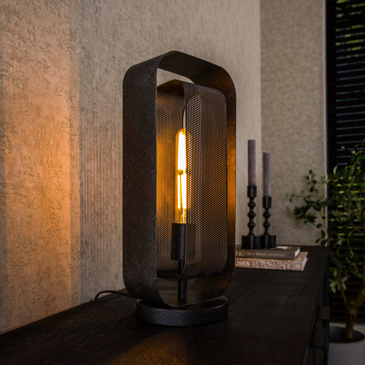 Table lamp Mesh Rotate artic black - 1-light, 41 cm high