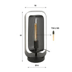 Lampe de table Mesh Rotate noir artic - 1 lumière, hauteur 41 cm