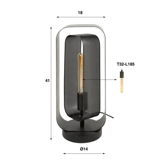 Lampe de table Mesh Rotate noir artic - 1 lumière, hauteur 41 cm