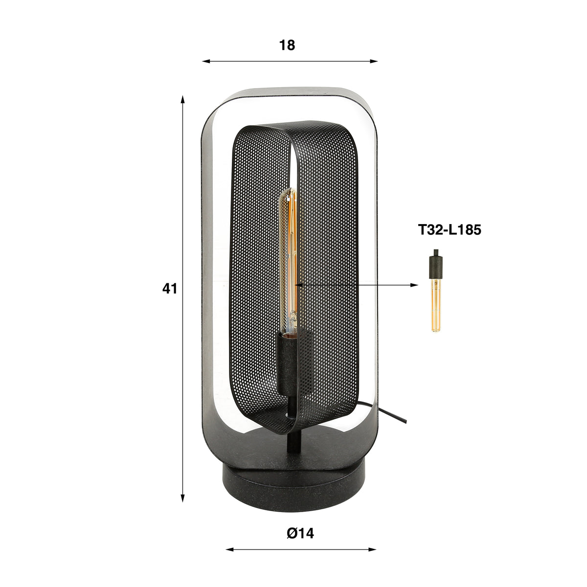 Table lamp Mesh Rotate artic black - 1-light, 41 cm high