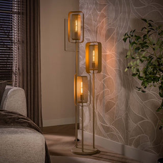 Floor lamp Mesh Rotate beige - 3-light, 170 cm high