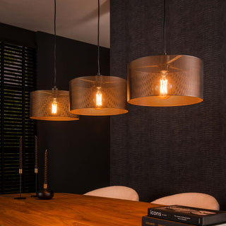 Suspension Mesh Round noir artic - 3 lumières, largeur 120 cm