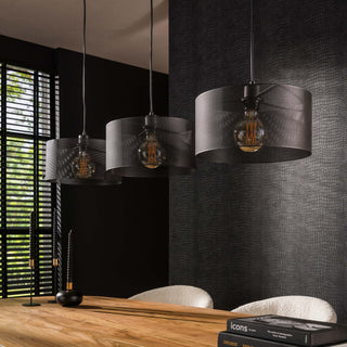 Suspension Mesh Round noir artic - 3 lumières, largeur 120 cm