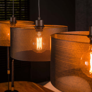 Suspension Mesh Round noir artic - 3 lumières, largeur 120 cm