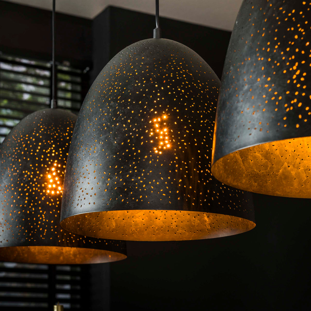Pendant lamp Kosmos anthracite - 3-light, 120 cm wide