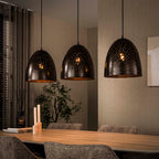 Suspension Kosmos brun urban - 3 lumières, largeur 120 cm