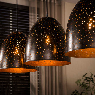 Suspension Kosmos brun urban - 3 lumières, largeur 120 cm