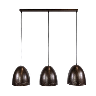 Suspension Kosmos brun urban - 3 lumières, largeur 120 cm