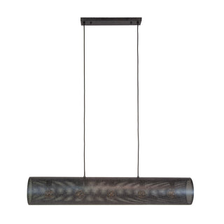 Hanglamp Tubon Mesh artic zwart - 5-lichts, 120 cm breed