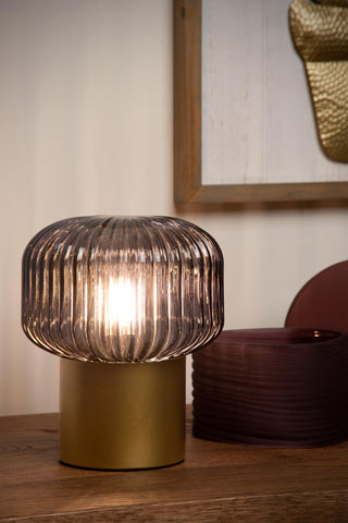 JANY - Lampe de table - Ø 16 cm - 1xE14 - Or mat / Laiton