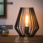REDA - Lampe de table - 1xE27 - Noir