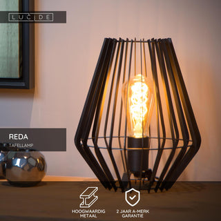 REDA - Lampe de table - 1xE27 - Noir
