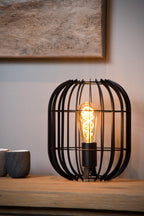 REDA - Lampe de table - Ø 22 cm - 1xE27 - Noir