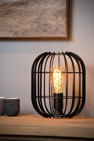 REDA - Lampe de table - Ø 22 cm - 1xE27 - Noir