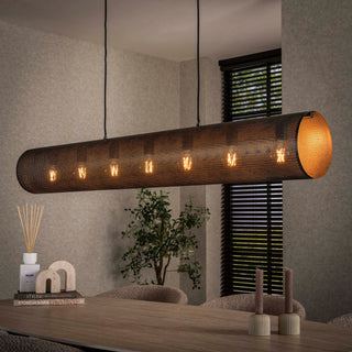 Suspension Tubon Mesh noir artic - 7 lumières, largeur 145 cm