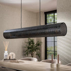Suspension Tubon Mesh noir artic - 7 lumières, largeur 145 cm