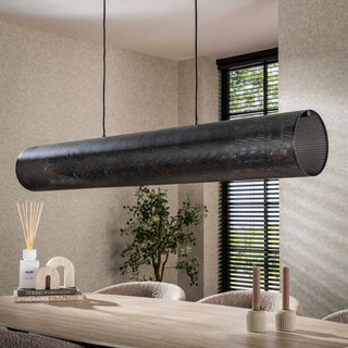 Suspension Tubon Mesh noir artic - 7 lumières, largeur 145 cm