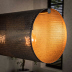 Suspension Tubon Mesh noir artic - 7 lumières, largeur 145 cm
