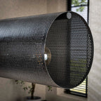 Suspension Tubon Mesh noir artic - 7 lumières, largeur 145 cm