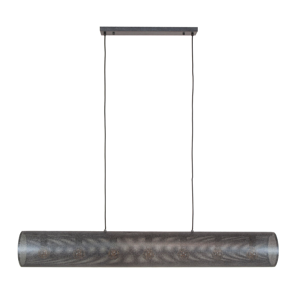 Pendant lamp Tubon Mesh artic black - 7-light, 145 cm wide