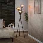 Vloerlamp Multi Globe artic zwart - 3-lichts, 174 cm hoog