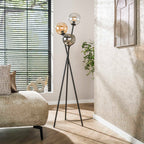 Vloerlamp Multi Globe artic zwart - 3-lichts, 174 cm hoog