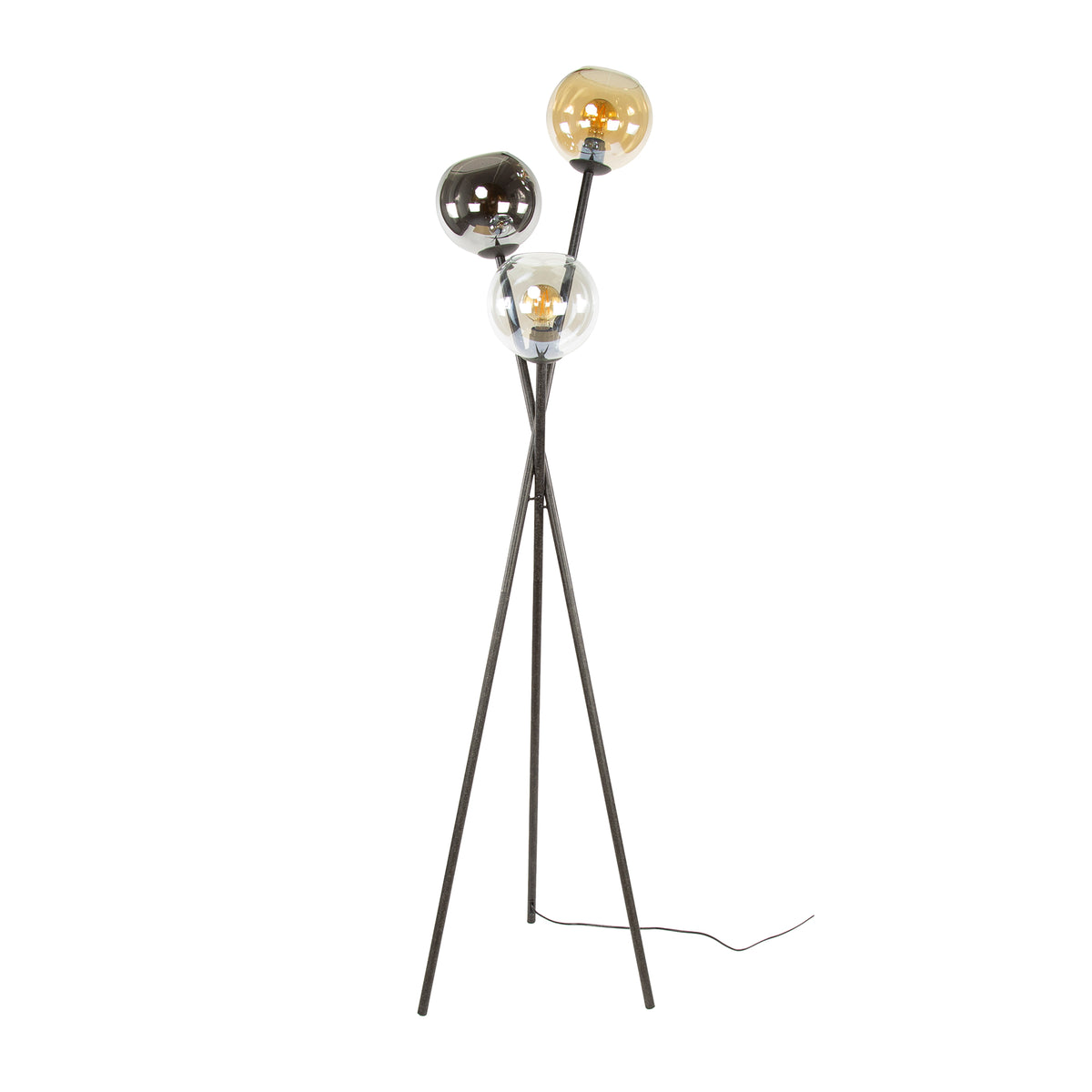 Floor lamp Multi Globe artic black - 3-light, 174 cm high