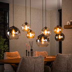Suspension Multi Globe noir artic - 4+3 lumières, largeur 145 cm
