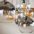 Suspension Multi Globe noir artic - 4+3 lumières, largeur 145 cm