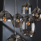 Hanglamp Mix chroom glas - 5-lichts, diameter 43 cm