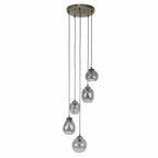Hanglamp Mix chroom glas - 5-lichts, diameter 43 cm
