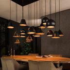 Suspension Metal XXL noir artic - 6+6+6 lumières, largeur 145 cm