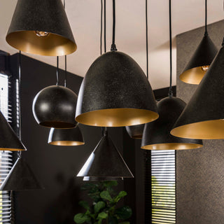 Suspension Metal XXL noir artic - 6+6+6 lumières, largeur 145 cm