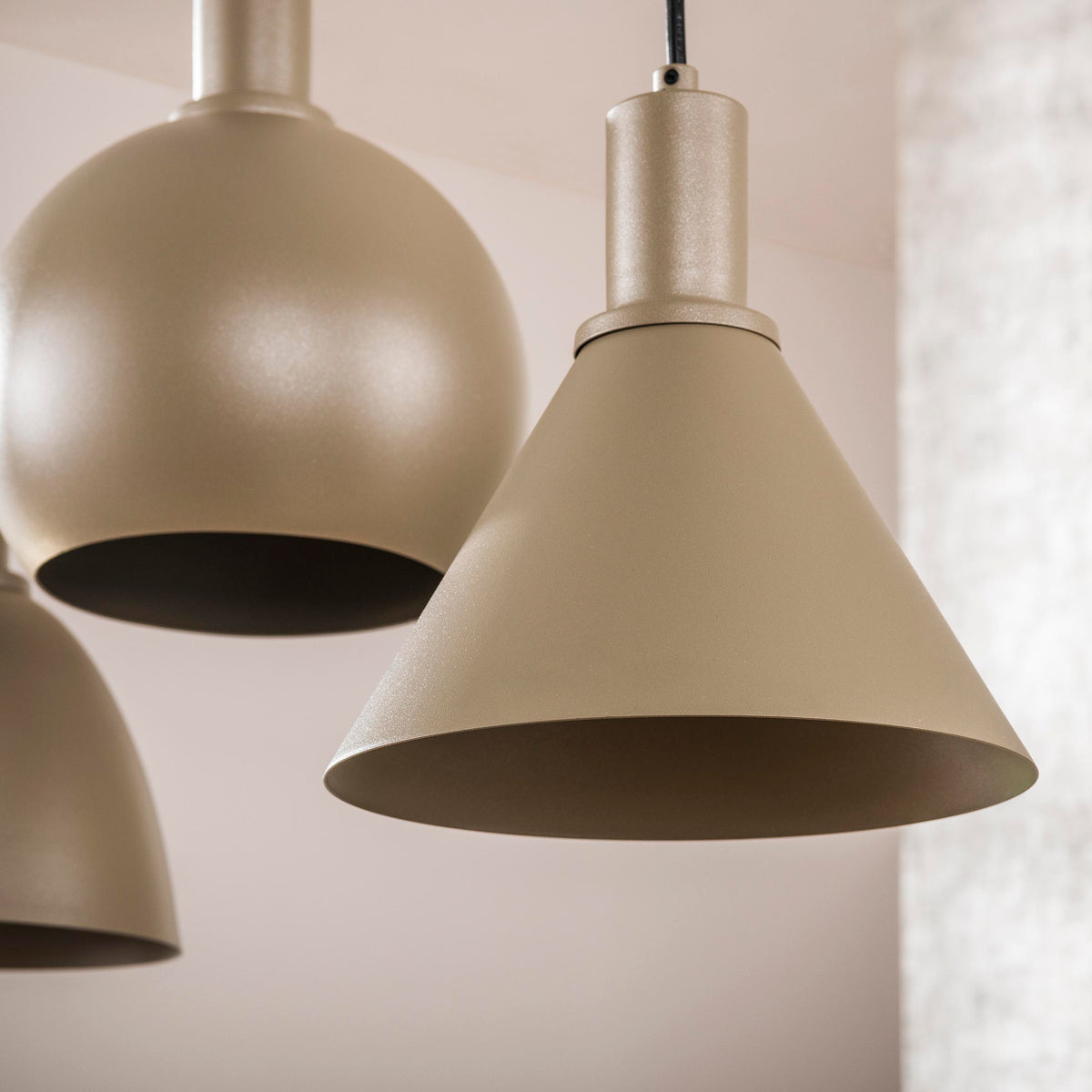 Hanglamp Metallo beige - 5-lichts, 118 cm breed