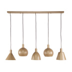 Hanglamp Metallo beige - 5-lichts, 118 cm breed