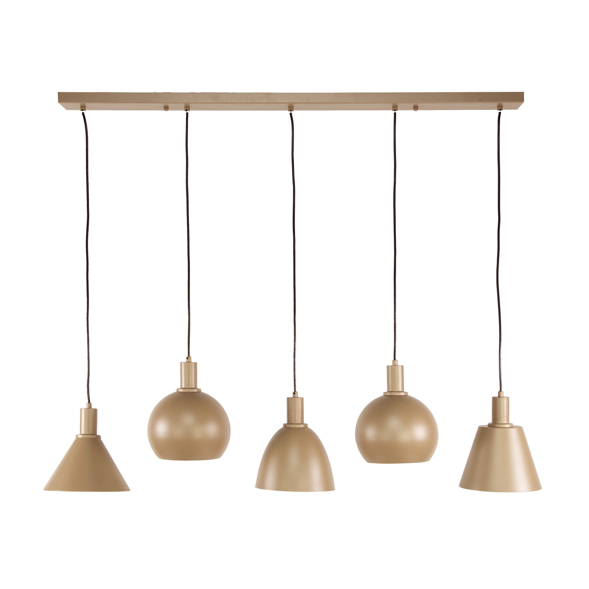 Hanglamp Metallo beige - 5-lichts, 118 cm breed