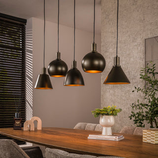 Hanglamp Metallo sienna bruin - 5-lichts, 118 cm breed