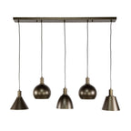 Hanglamp Metallo sienna bruin - 5-lichts, 118 cm breed